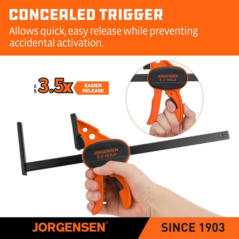 Jorgensen 9" Track Saw Clamps, Quick Release Clamp for Woodworking, Circular Saw Guide Rail System, 150lbs Load Limit, 2-7/16" Throat Depth, 2 Pack