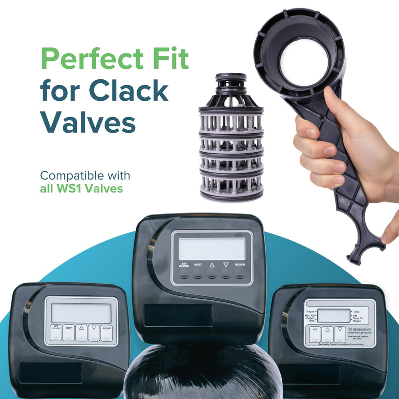 Clack WS1 Water Softener Maintenance and repair Kit - Genuine OEM V3193 Service Wrench & V3005-02 Seal Stack Spacer Assembly Bundle Sealcage Wrench