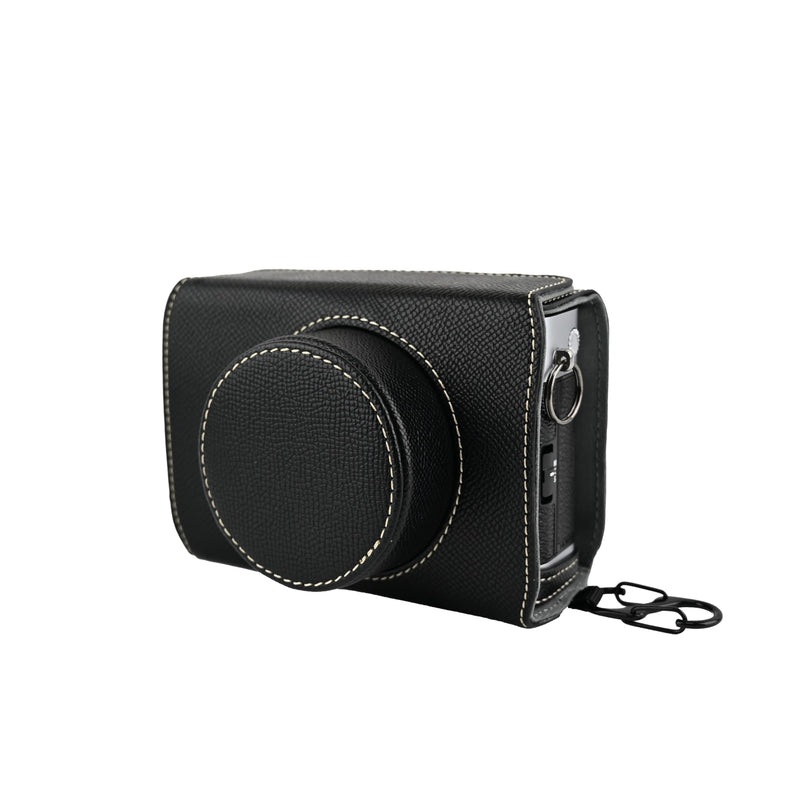 X-E5 Case, Handmade PU Leather FullBody Camera Case Bag Cover for Fujifilm X-E5 XE5 Bottom Opening Version + Neck Strap (Black) Black