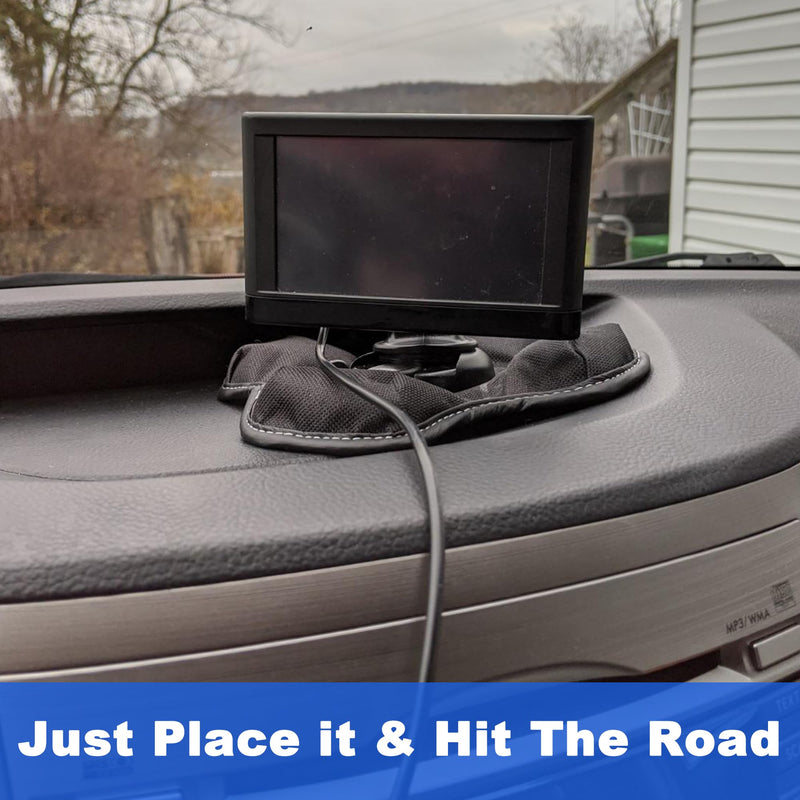 Portable Friction Beanbag Mount for Garmin GPS Dashboard Holder | 17mm Ball, NonSkid, Exclusive, for Garmin GPS Nuvi Drivesmart Drive Dezl Zumo Driveassist DriveLuxe StreetPilot RV Navigator