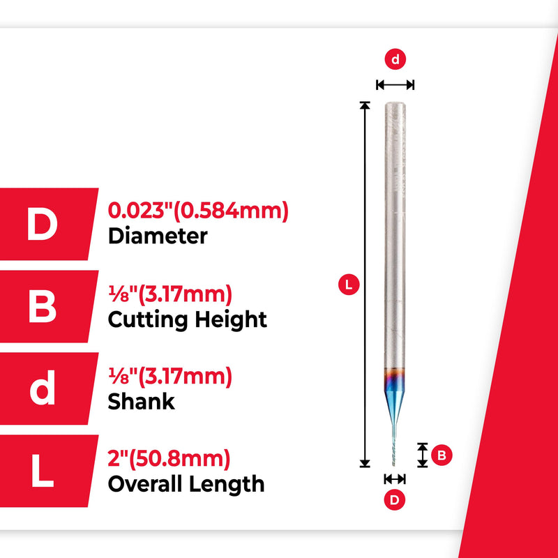 Amana Tool 51629-K SC Spektra Extreme Tool Life Coated Spiral Plunge 0.023 Dia x 1/8 CH x 1/8 SHK 2 Inch Long Up-Cut Router Bit