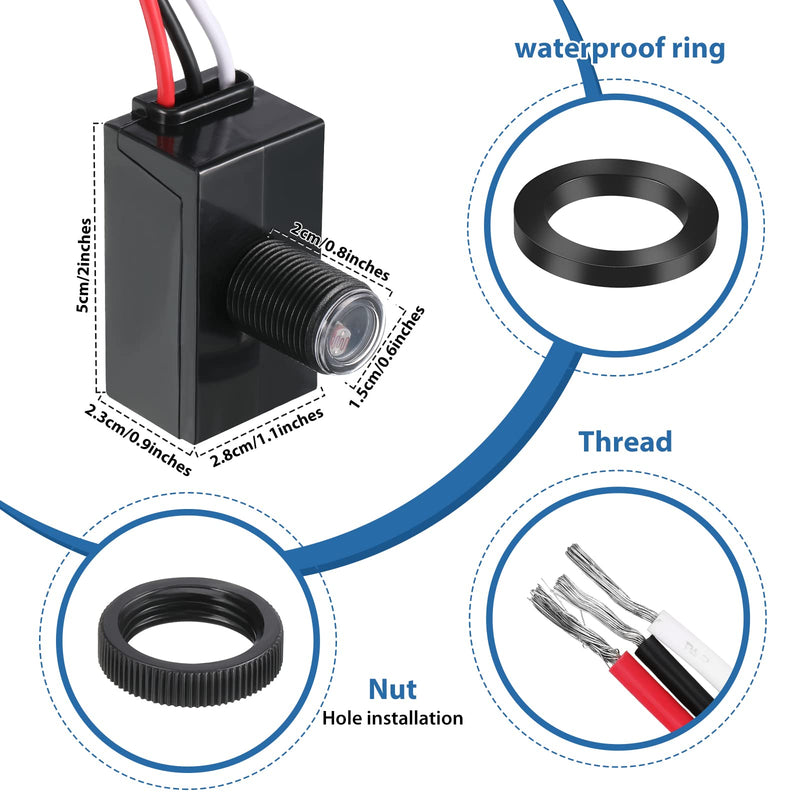 Macarrie 20 Pieces Photocell Light Sensor for Outdoor Lighting 100-277v Dusk to Dawn Sensor Photoelectric Switch Photocell Light Sensors for Most Outdoor Lighting Fixtures Bulbs