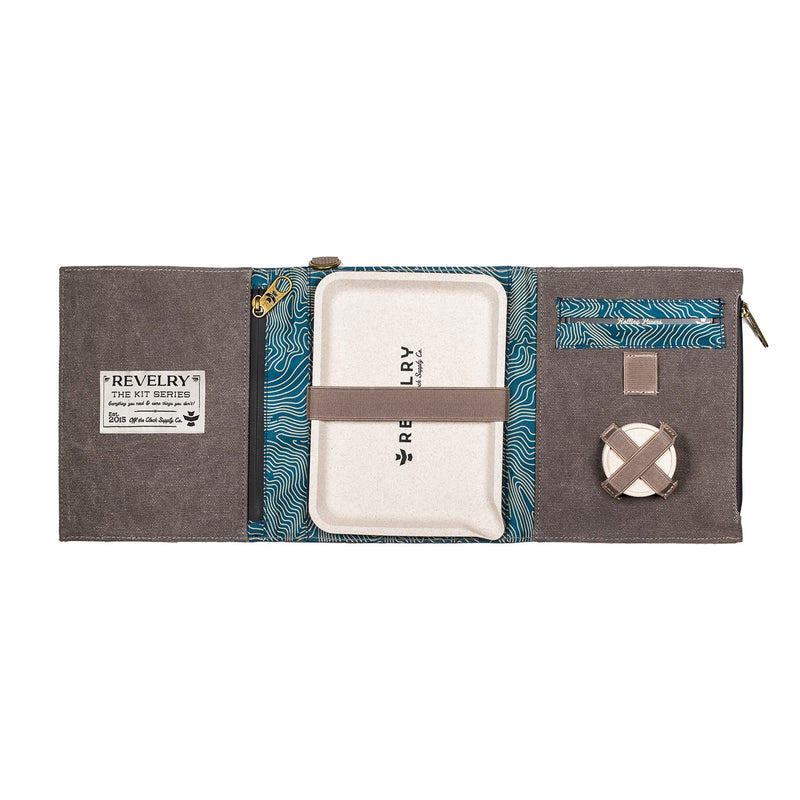 Revelry Supply Carrying Case All-in-one Kit, Lockable with 2 Pockets, Tray and Spice Grinder (Ash)