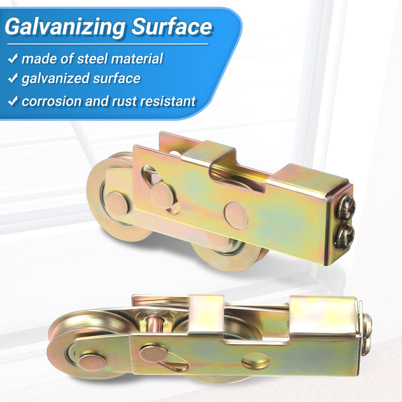 Lounsweer 4 Pieces Sliding Door Rollers Replacement 1-1/4 Inch Patio Door Roller Steel Ball Bearing Tandem Wheels for Sliding Glass Door Screen Door Hardware for Window Gate Closet