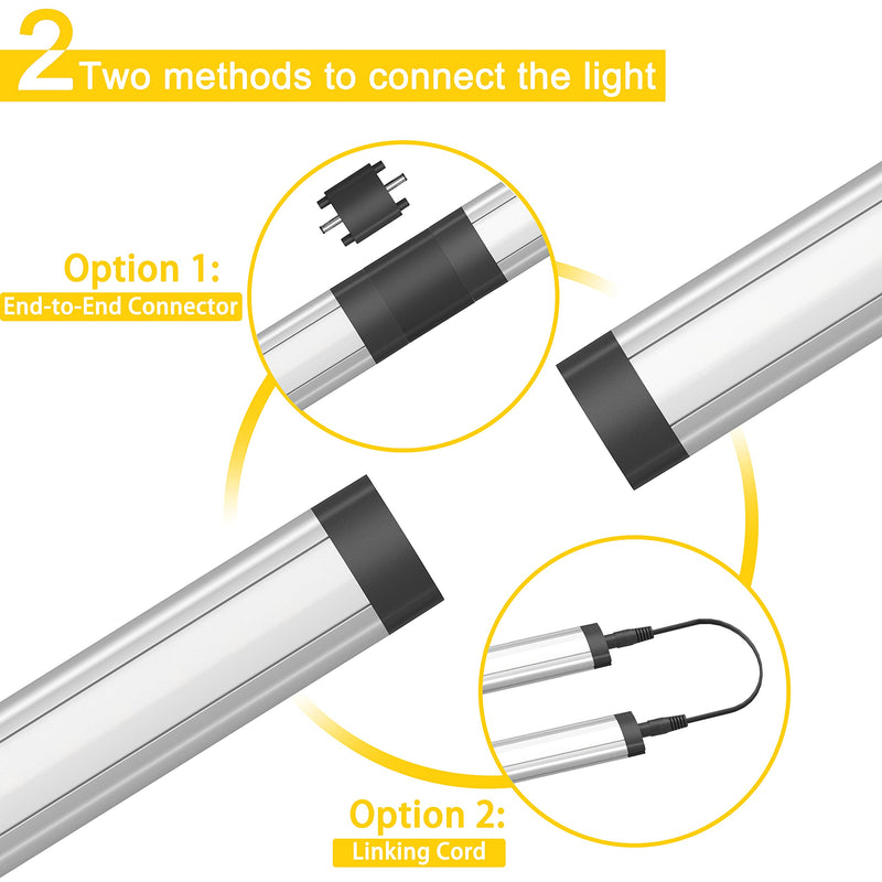 GETINLIGHT 12-inch Plug-in LED Under Counter Lights for Kitchen, Soft White 3000K, Pack of 3, IN-0110-23-SN 3 Light Pack
