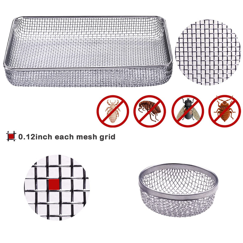 Eazy2hD 3 Pack RV Furnace Vent Cover Screens for RV Water Heater Vent Cover RV Bug Screen Flying Insect Screen Stainless Steel Mesh with Installation Tool and Silicone Rubber