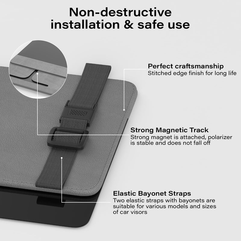 Polarized Car Sun Visor Extender, Upgraded Polarized Extender Sun Blocker UV400, Universal Visor Extension for Car, Adjustable Sun Visor, Glare, UV Protector-Grey GREY