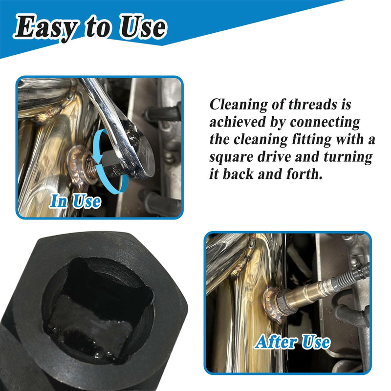 2Pcs 12220 NOx Sensor Thread Chaser M20x1.5, Clean Worn Threads, Use with 3/16'' Hex Head or 3/8'' Square Drive
