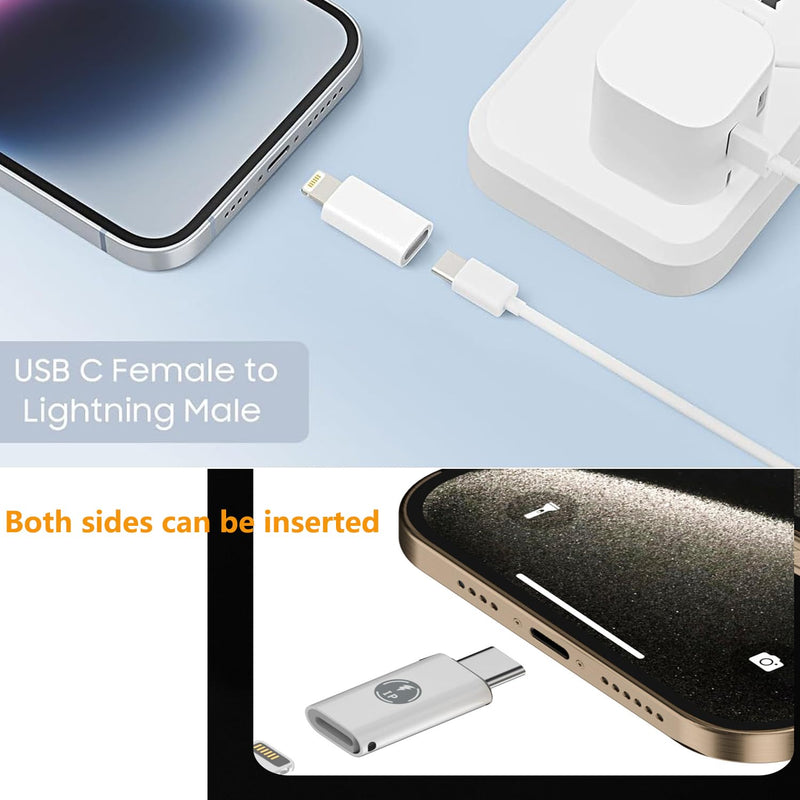 URANT (6Pack Adapter,USB C to USB 3.0 OTG Adapter,2 Type C Female to Lightning Male,2 Lightning Female to Type C Male Compatible with iPhone 15 14 13 12Pro Max Plus, Samsung Galaxy, Laptop, PC