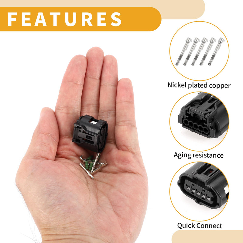 MAF Sensor Connector Plug No.9098012292 Inner Female Wire Terminal Connector for Toyota Plastic Black