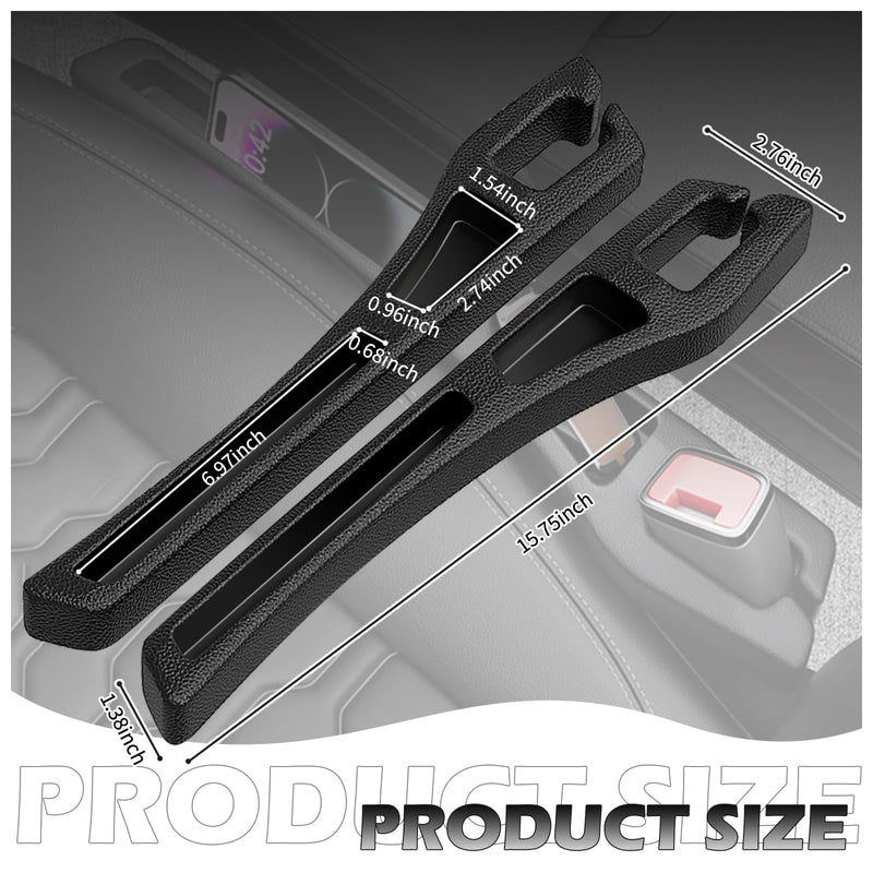 2PCS Car Seat Gap Filler Organizer,Multifunctional Car Gap Filler Organizer Storages Phone Key Avoids Things Falling,Universal Car Blocker Between Seats Car Organizer Car Accessories Balck