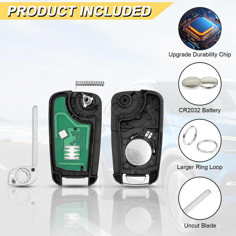 Key Fob Replacement for 2010-2019 Chevrolet Equinox & GMC Terrain/ 12-17 Sonic/ 16-17 Spark/ 15-18 Trax/ 14-18 Buick Encore Car Keyless Entry Remote Control, OHT01060512, 3 Buttons, 2Pcs