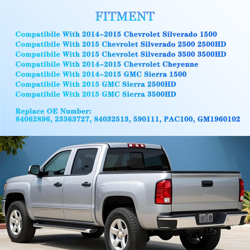 Backup Camera fit for 2014 2015 GMC Sierra/Chevy Silverado 1500 Cheyenne | fit for 2015 Silverado/Sierra 2500 3500 Rear View Reverse Camera Tailgate Camera Replacement 22803702, 23306741, 590082