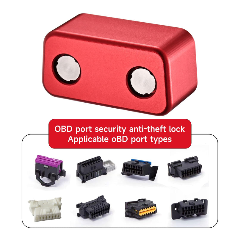 OBD2 Port Anti-Theft Lockout Tool, OBD Port Protector for Cars/SUVs/Trucks、obd2 Lock Anti Theft Protector (red)