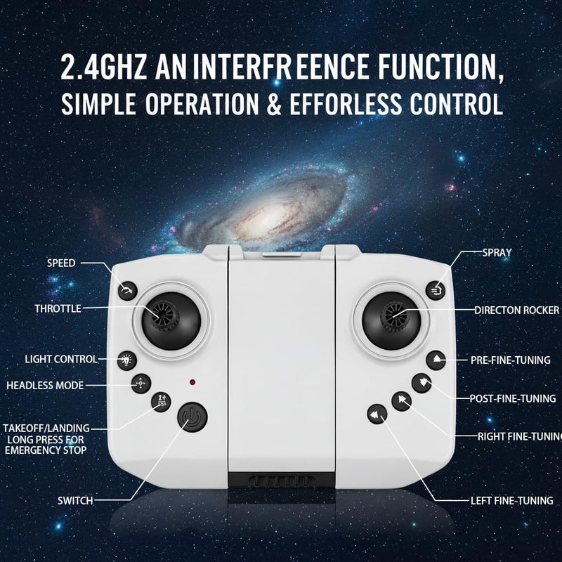 Remote Control Rocket Drone 2.4GHz RC Missile Quadcopter with Spray Exhaust & LED Lights, Easy to Fly Aircraft for Beginners Boys, Outdoor Gifts