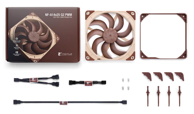 Noctua NF-A14x25 G2 PWM, Premium-Quality Quiet 140mm PC Fan, 4-pin (Brown)