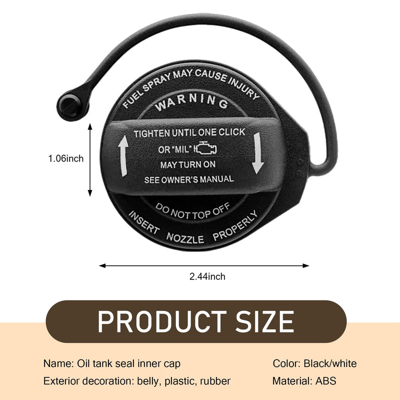 Pack-1 Car Fuel Tank Cap, 2.44" Waterproof Leakproof Sealing Cap, Fuel Filler Port Stay Closed Protective Cover Replacement 5C0201550T 5Q0201550L, Compatible with Volkswagen Audi (Black)