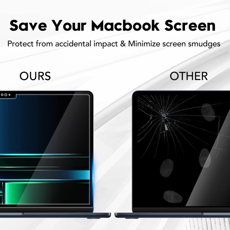 Tempered Glass Laptop Screen Protector for MacBook Pro 16 Inch (M3 Pro/M3 Max/M2 Pro /M2 Max /M1 Pro /M1 Max), 9H Hardness Bubble Free Anti-Scratch Anti-Fingerprint Laptop Screen Filter Ultra-Thin Tempered Glass Film (Black Frame)