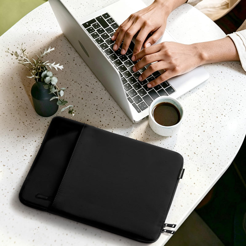 Dadanism 13 Inch Laptop Case for MacBook Neo 13" 2026 A3404/A18 Pro, Black | Protective Case with Shockproof Soft Lining, Slim Travel Bag with Extra Pocket for Mouse Charger & Small Accessories