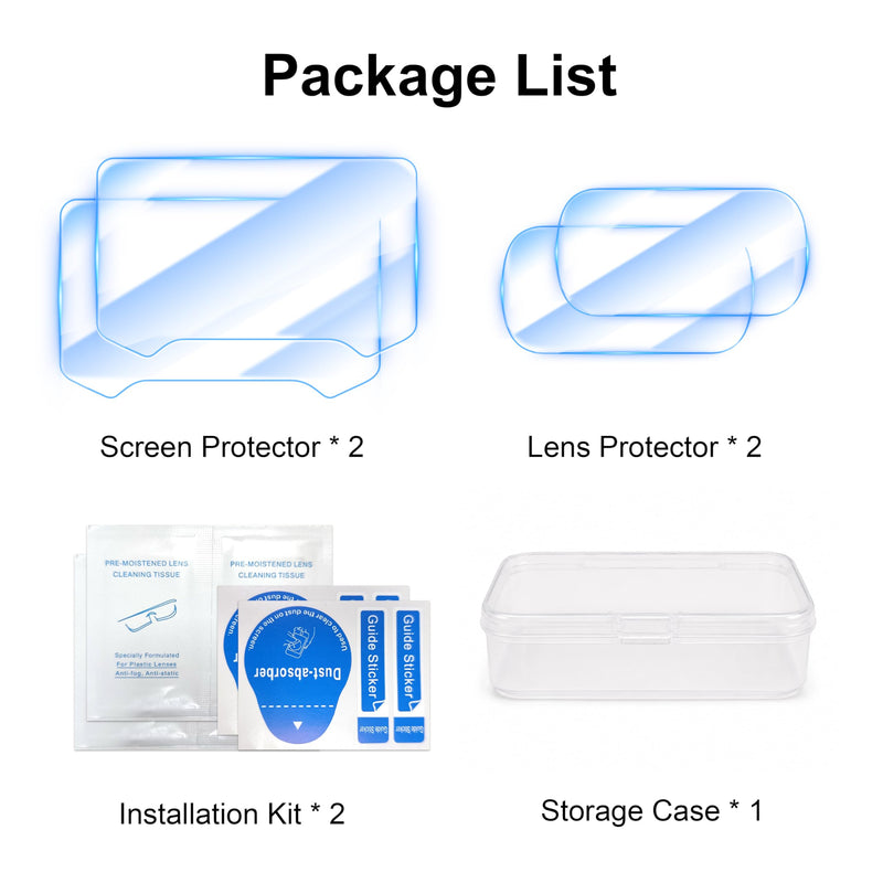 Screen Protector for Insta360 Luna Ultra, HD Film Screen and Lens Protector for Insta 360 Luna Ultra Accessories, 9H Tempered Glass Film with Hydrophobic and Oleophobic Coating (2 Sets)