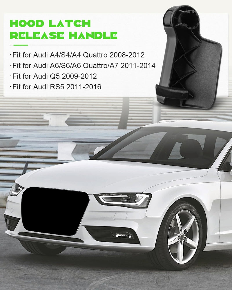 Hood Latch Release Handle Bonnet Release Lever Fits for Audi A4 S4 A6 S6 A7 Quattro Q5 RS5, Replace 8T1823533