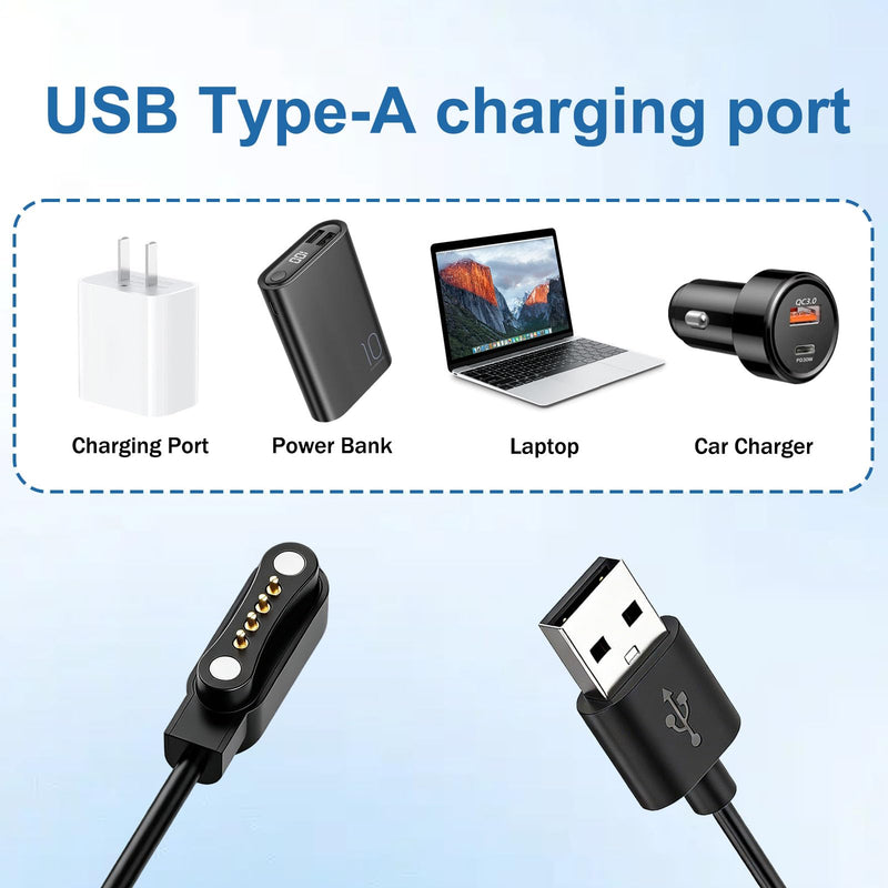 2 Pack Charger Cable for PLAUD Note and Note Pro AI Voice Recorder, Magnetic USB-A to Charging Cord Replacement Compatible with Plaid Recorder, Fast Charging Sync Cable 3.3FT/1M Accessories