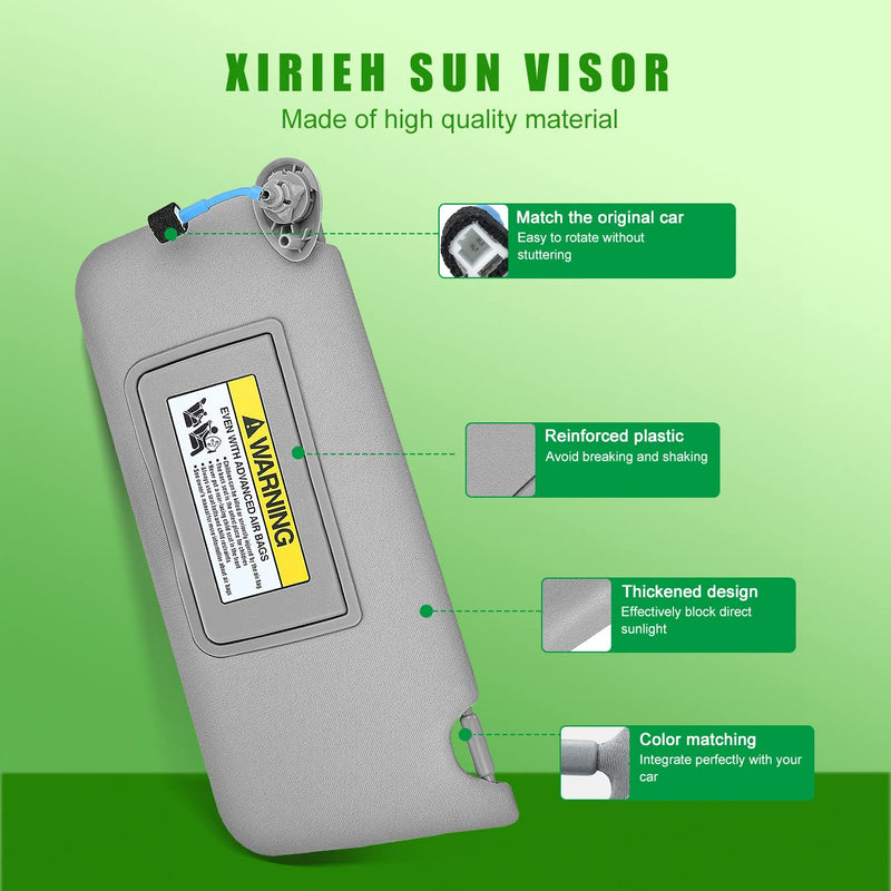 Left Driver Side Sun Visor for Honda Accord 2008 2009 2010 2011 2012 2013 2014 2015 2016 2017, Replacement Assembly 83280-TA5-A71ZA 83280-TA5-A51ZA (Gray) Gray( Driver Left )