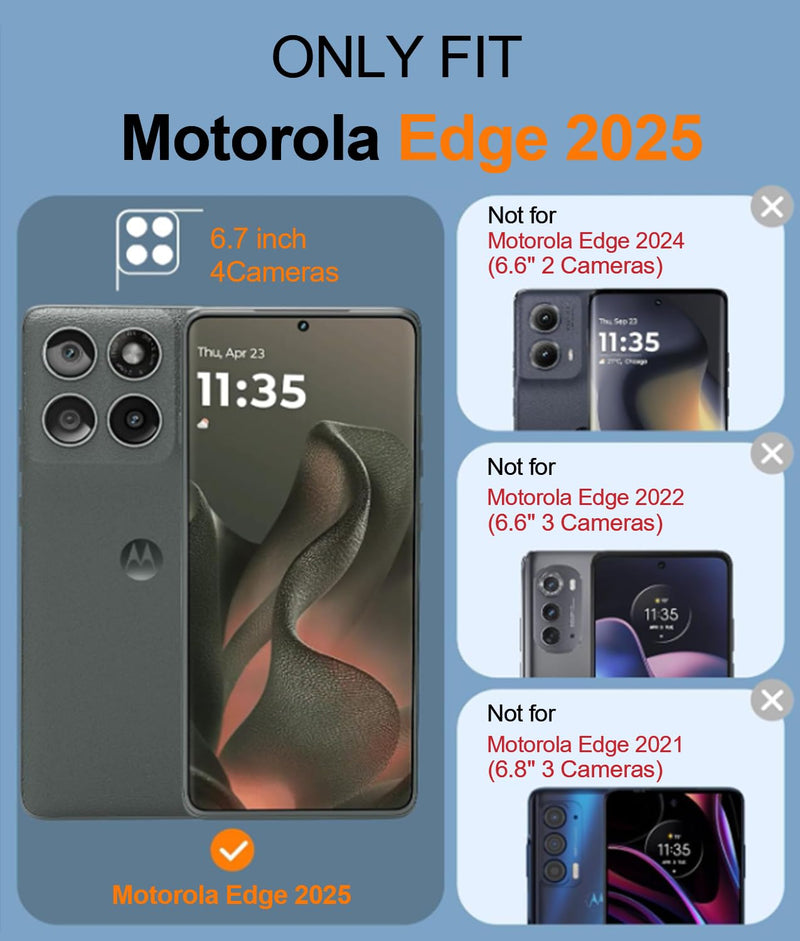 ATUMP for Motorola Edge 2025 Case with Camera Lens Cover & HD Screen Protector(2 Pcs), [10FT Military Grade Drop Protection] Magnetic Ring Holder Kickstand Protective Cover for Moto Edge 2025, Blue Moto Edge 2025 - 6.7 Inch