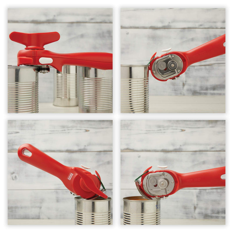 Kuhn Rikon Auto Safety LidLifter/Can Opener with Ring-Pull, 8 x 2.5 x 2.75 inches, Red Can Opener