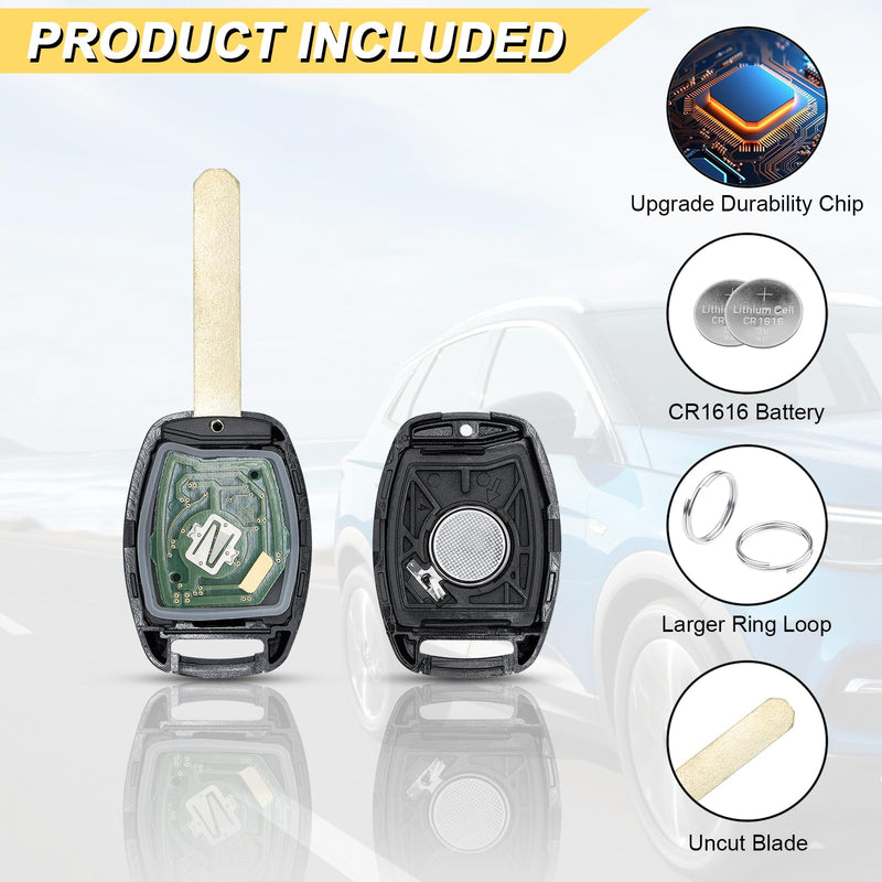 Key Fob Replacement for 2008-2012 Honda Accord Sedan(Not Coupes)/ 2009-2015 Pilot Car Keyless Entry Remote Control,KR55WK49308 35118-TA0-A00,4 Btns,2Pcs
