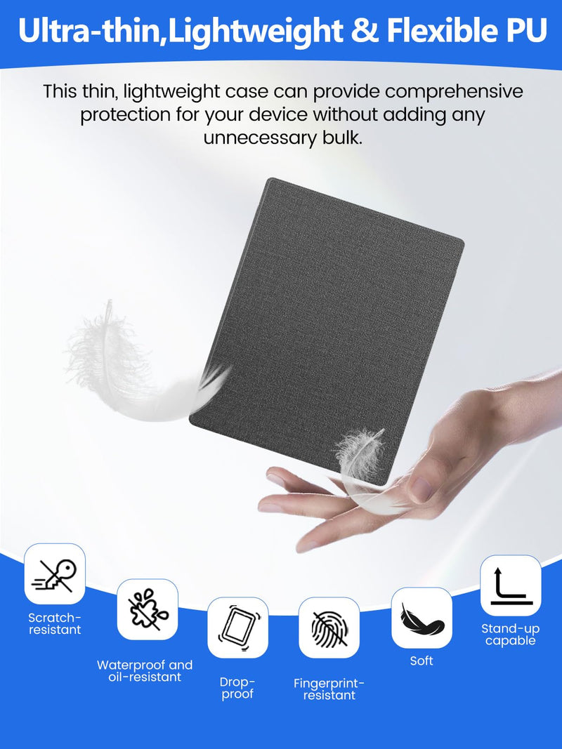 for Remarkable Paper Pure Magnetic Flip Case 10.3 Inch Tablet, Auto Sleep/Wake, Slim Faux Leather Cover with Pencil Holder, Lightweight Shockproof Protective Case (Gray,Woven) Gray,Woven