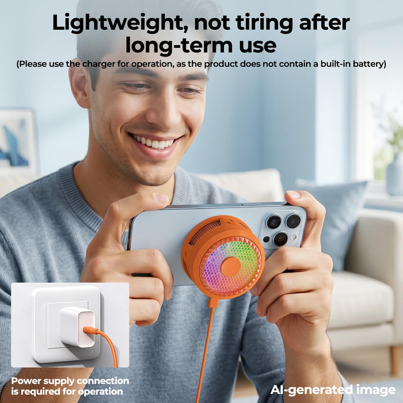 Magnetic Semiconductor AI Phone Cooler Game Stream Cell Phone Cooler | Semiconductor Cooling, 3-Second Temperature Drop, Anti-Condensation & Smart Temperature Control to Protect Your Phone