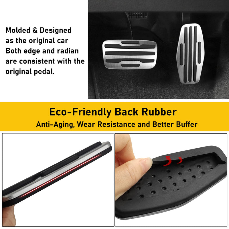 TTCR-II for Chevy Silverado Pedal Covers 2019-2025, Compatible with GMC Sierra Pedals 2019-2025, for Yukon Racing Pedal 2021-2024 Suburban Brake Pedal and 2021-2024 Tahoe Gas Pedal Plate (Auto, 2Pcs) For Silverado/Sierra 2019-2025