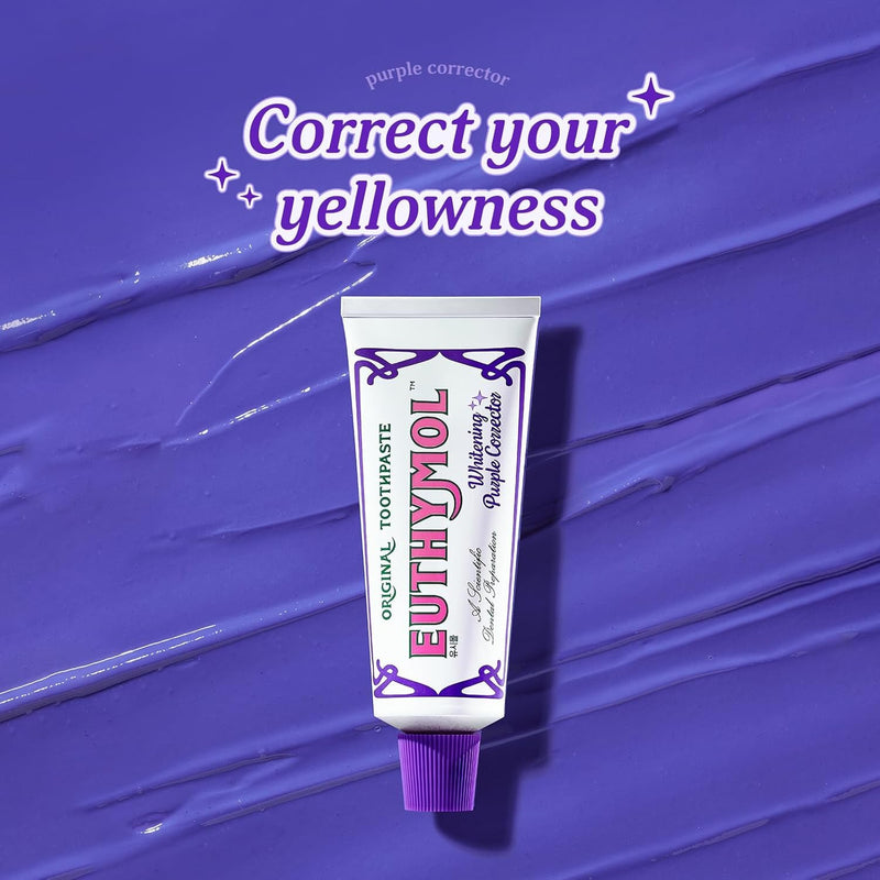 Euthymol Purple Whitening Toothpaste – for Yellow & Sensitive Teeth | Violet Tone-Up Formula, Instantly Brightens, 24H Stain Defense, Long-Lasting Fresh Breath (Pack of 2) 3.7 Ounce (Pack of 2)