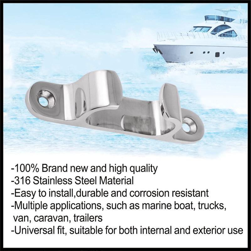 1Piece 4/5/6inch Stainless Steel 316 Straight Fairlead Bow Chock Hardware Fair Leads Line Boat Rope Guide Line Cleat for Marine Yacht W/Fasterners 152mm/ 6"