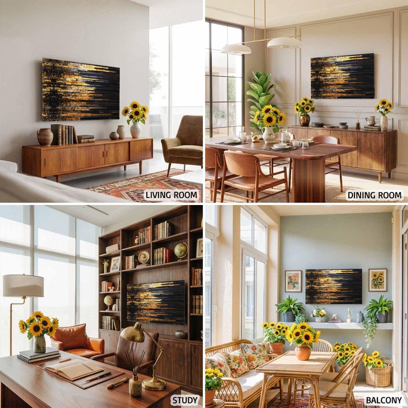 Elastic Indoor TV Cover 50" Dust Protector, Luxury Golden Black Stretch Fabric Flat Screen TV Covers, Geometric Art Deco Modern Universal Washable Anti-scratch Cover for Curved LCD LED OLED TVs Amber Gold, Charcoal, Ash, Bronze 50 Inches - 43.6"x24.5"