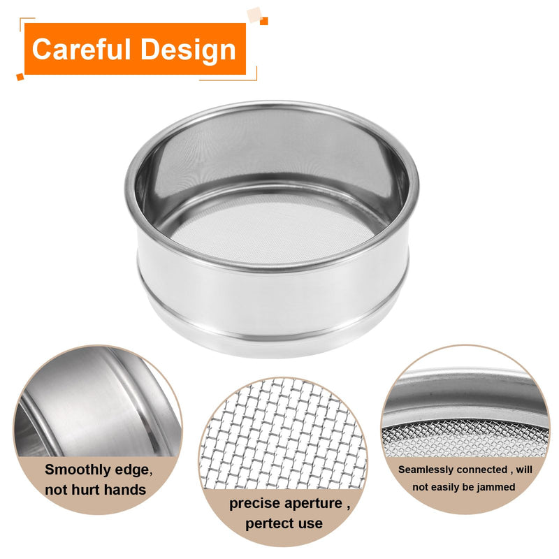 PATIKIL 35 Mesh Lab Sieve, 4" Diameter Test Sieve 304 Stainless Steel Wire Cloth (0.5mm) for Industrial Laboratory 35 Mesh(0.5mm)