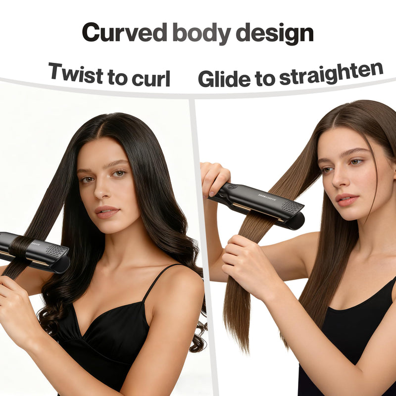 BarberBoss Hair Straighteners for Women, Ceramic Hair Straightener with Floating Plates, Negative Ionic & Keratin Technology, Adjustable Temperature, Professional Flat Iron for Straightening, QR-8422 | Negative Ionic, Keratin Care, Adjustable Heat, Pro...