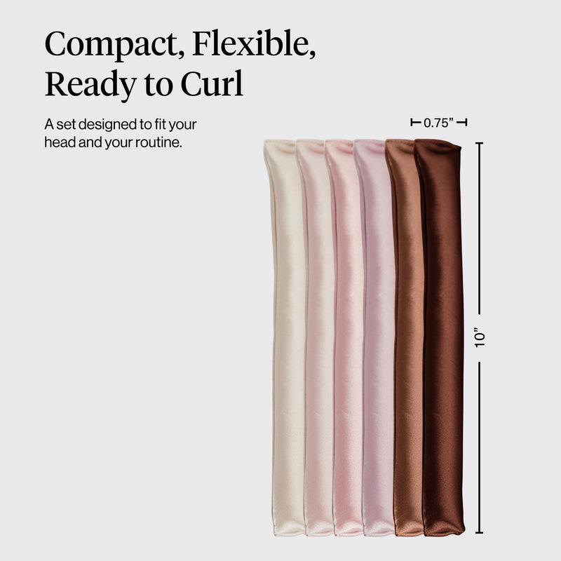 Kitsch Satin Flexi Rod Heatless Hair Curler Set 6pcs - Rosewood | Hair Rollers for Overnight Curls, Heatless Curler, Overnight Blowout Rods, Heatless Blowout Rods 6 Count (Pack of 1)