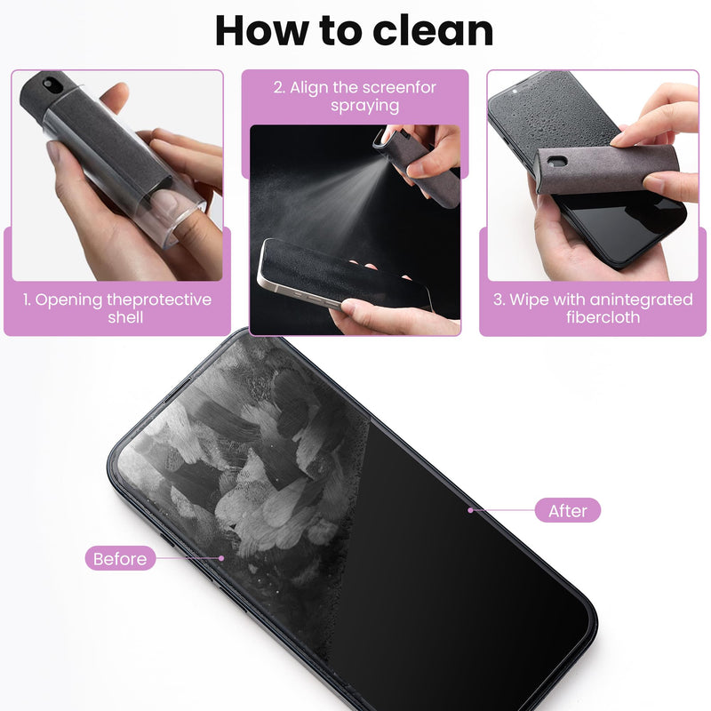 Screen Cleaner Spray and Wipe by ZERNBER- Computer Screen Cleaner, Laptop Screen Cleaner, Phone Cleaner, Car Screen Cleaner, 2in1 Touchscreen Mist Cleaner- (0.3 oz) Blue