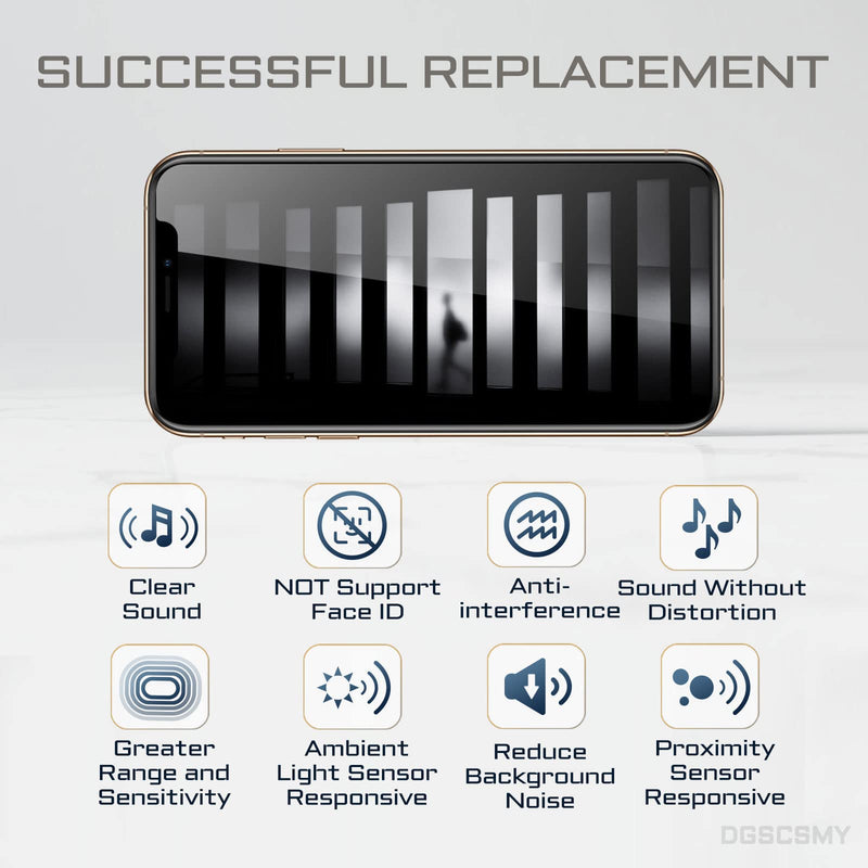 for iPhone X Earpiece Front Speaker Replacement Repair for iPhone 10 OEM Ear Module with Ambient Light Sensor Proximity Sensor Connector Fix Tools Kit for A1865 A1901 A1902