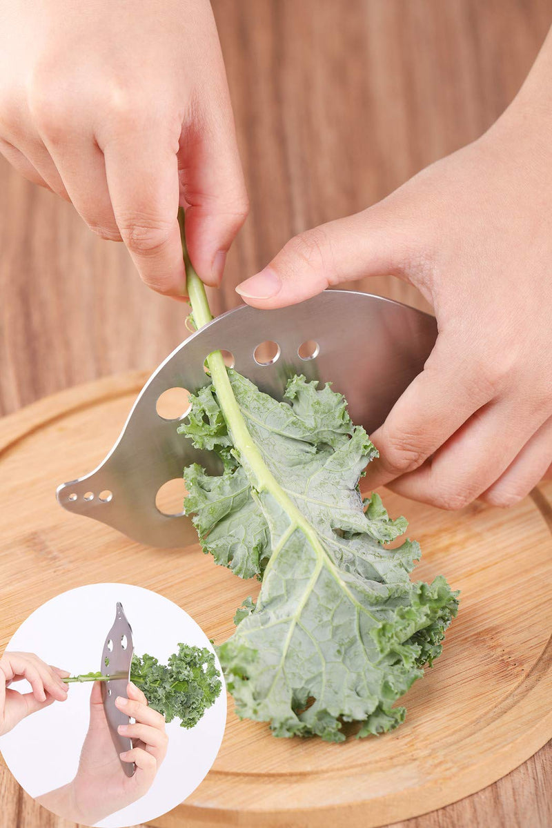Herb Stripper Tool, Kitchen Leaf Herb Stripping Gadget, Cilantro Stripper for Kale, Thyme Fresh, Parsley, Basil, Rosemary, Chard