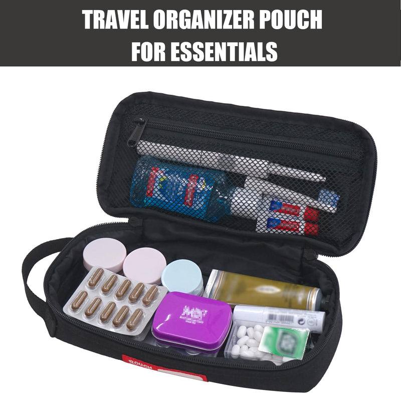 Rough Enough Small Tool Bag Pouch Box EDC Organizer Storage Case for Accessories with Zipper Portable Handle Black