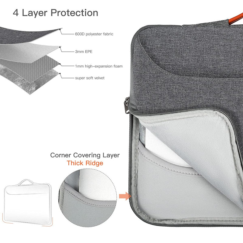 15 inch MacBook Sleeve Case, Padded Protective Travel Carrying Cover for 2024 2023 MacBook Air 15 in M3 M2 Chip A3114 A2941 Water-Resistant Laptop Accessories Bag, Gray 15 inch for MacBook Air Space Gray