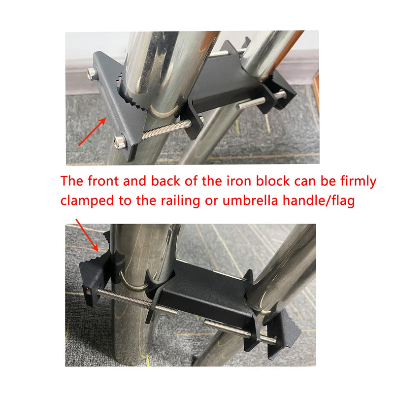 2 PCS Heavy Duty Antenna Mount Clamp, Wall Mount Antenna Mast Clamp V Jaw Bracket, TV Antenna Mounting Hardware for TV CB Ham Outside Home Antenna Double Pipe-Mounting, WiFi, Metal Black
