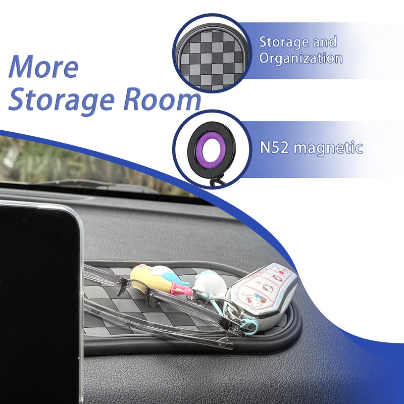 Car Mount 360° Rotating Car Phone Holder Universal Mount Multifunctional Dashboard Mat Non Slip Car Organizer with Temporary Parking Number Plate Interior Car and Truck Accessories-Black