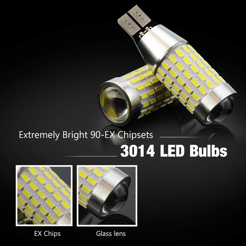 JDM ASTAR Extremely Bright 2000 Lumens 360-Degree Shine 921 912 90-EX Chipsets LED Bulbs For Backup Reverse Lights Only, Xenon White