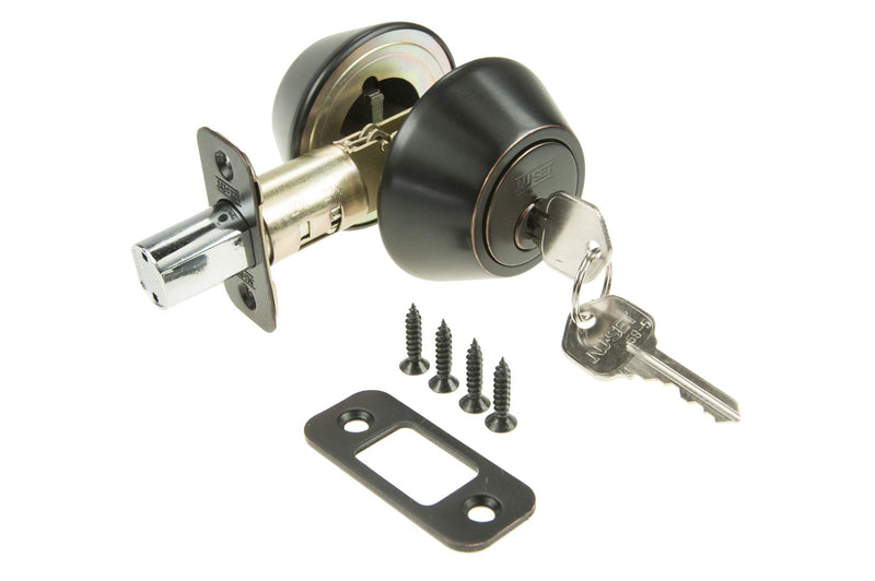 NU-SET Double Cylinder Deadbolt Keyed Alike Lock | Single Set Deadbolt Lock | Home Improvement & Door Hardware (Oil Rubbed Bronze)