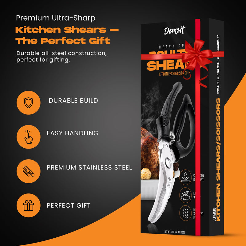 Poultry Shears, Kitchen Scissors for Food With Safety Lock, Kitchen Shears for Food, Meat Scissors, Bone Cutter, Chicken Cutter