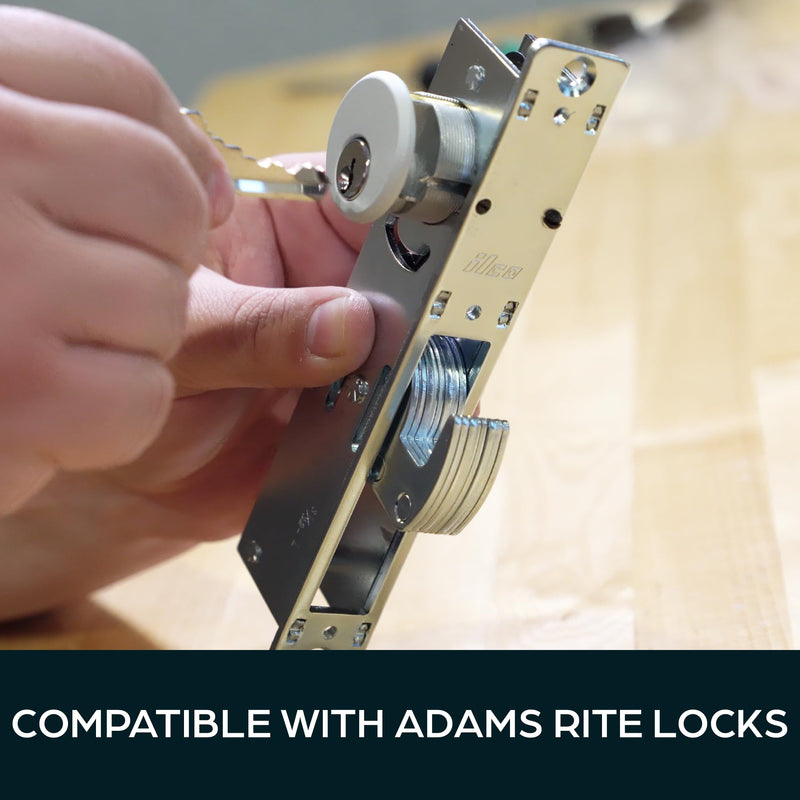 Summit DOORWARE Mortise Cylinder Hook Bolt with Keys | Adams Rite Style Door Lock Replacement Parts | Mortise Lock with Thumbturn Cylinder | Replacement for MS1850S-X5X Locks | Duronotic Finish 1-1/8" Backset
